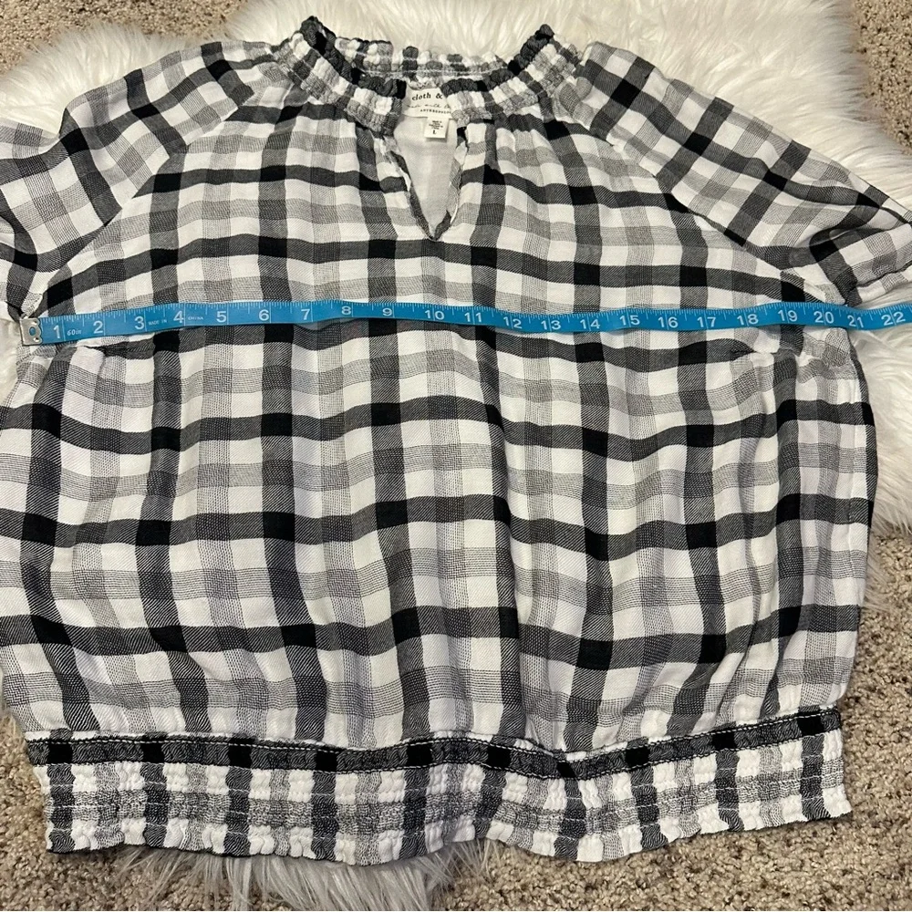 Anthropologie Cloth & Stone Sara Plaid Blouse